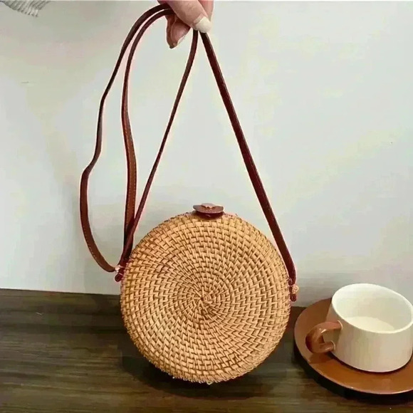 Handbags - Rattan Woven Round Bag